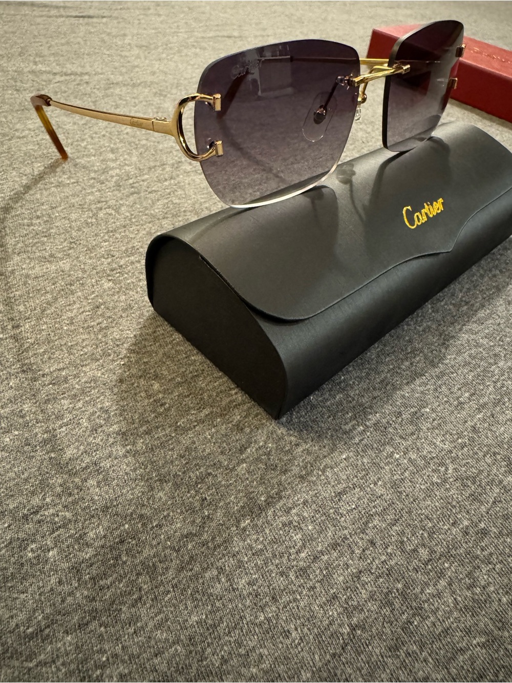 Cartier Gold Frame Sunglasses Wires